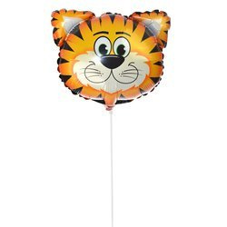 Balon foliowy zwierzak - tygrysek na patyk 25 cm