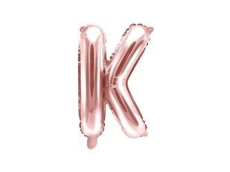 Balon foliowy Litera K, 35cm, Rose Gold różowe złoto