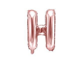 Balon foliowy Litera H, 35cm, Rose Gold różowe złoto
