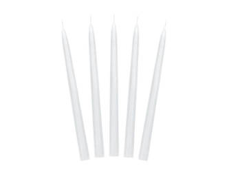 Świece stożkowe białe, 24 cm, 10 szt.