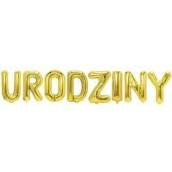 Napis URODZINY - Balon Foliowy Złoty