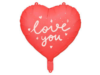 Balon foliowy serce I love you, czerwone 45 cm