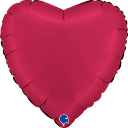 Balon Foliowy Czerwone Serce Satin Cherry 46 cm, Satynowe Grabo luz