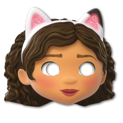  Maski papierowe Koci Domek Gabi, Brązowe, 6 szt.