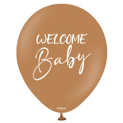 Balony lateksowe Kalisan Welcome Baby Caramel Brown 45 cm, 2 szt.