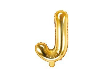 Balon foliowy Litera J, 35cm, Złota
