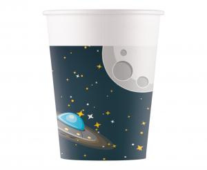 Kubeczki papierowe, astronauta, Kosmos, 200ml, 8 szt.