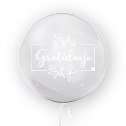 Balon przezroczysty z nadrukiem Gratulacje, 45cm