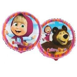 Balon Foliowy Masha i Niedźwiedź - 46 cm Grabo okrągły