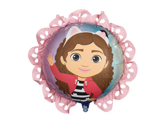 Balon foliowy Koci Domek Gabi Pastylka z falbanką 52 cm