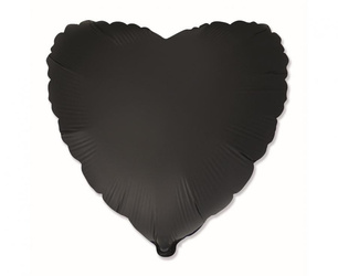 Balon foliowy Serce Satynowy Czarny 46 cm Flexmetal