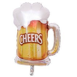 Balon Foliowy Kufel Piwa Cheers Złoty 45 cm Oktoberfest