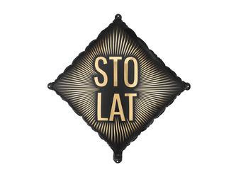 Balon foliowy czarny złoty napis Sto lat 46cm