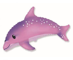 Balon foliowy Słodki Delfin, różowy- 70cm