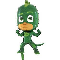 Balon Foliowy PJ MASKS Gekko Pidżamersi Greg Gekson zielony 35 cm na patyk