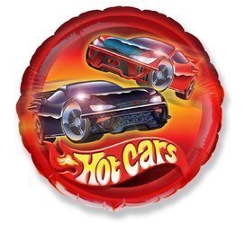 Balon Foliowy Samochody Hot Cars, okrągły 46 cm