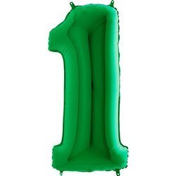 Balon foliowy Cyfra 1 Zielona - 102 cm Grabo