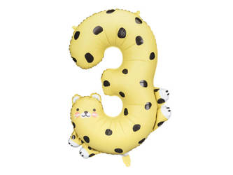 Balon foliowy Cyfra 3 - Gepard, 98 cm