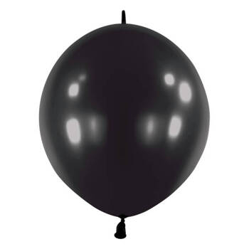 Balony E-Link Czarne metaliczne z łącznikiem, 30cm, 50 szt.