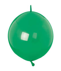 Balony lateksowe Zielone z łącznikiem, Crystal E-Link Festive Green, 15cm, 100 szt.