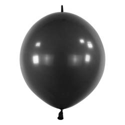 Balony lateksowe z łącznikiem Czarne, Decorator Fashion E-Link Jet Black, 30cm, 50 szt.