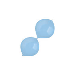 Balony lateksowe z łącznikiem Niebieskie, Decorator Standard E-Link Pastel Blue, 15cm, 100 szt.