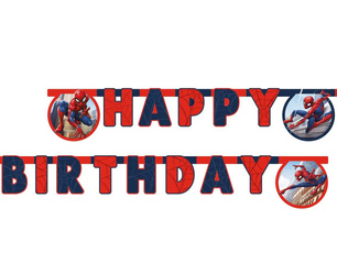 Girlanda, baner Happy birthday Spiderman 230 cm