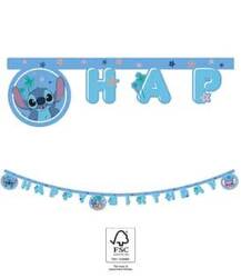 Papierowy Baner "Happy Birthday", Stitch, 160cm