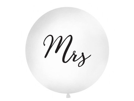 Balon Gigant 1 m, Mrs, biały
