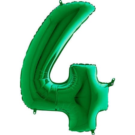 Balon foliowy Cyfra 4 Zielona - 102 cm Grabo