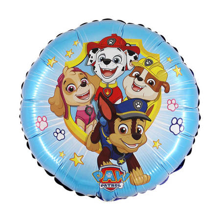 Balon foliowy Psi Patrol okrągły niebieski 46 cm