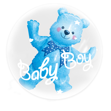 Balon w balonie, Baby Girl Miś Niebieski, 59 x 69cm