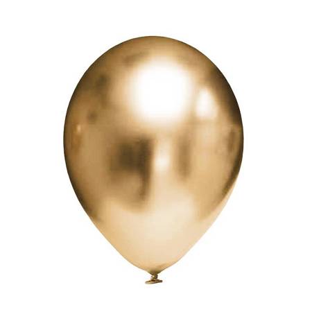 Balony lateksowe Chrome złoty, 30cm, 100 szt.