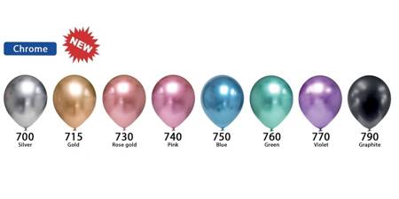 Balony lateksowe Chromowane mix kolorów 30cm, 50 szt.
