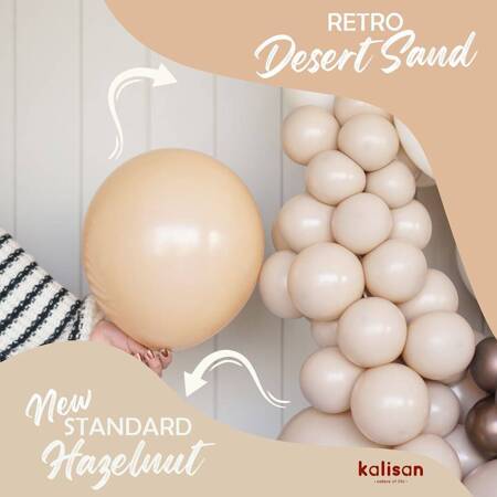 Balony lateksowe Kalisan Retro Desert Sand, beżowy, 30 cm, 100 szt.