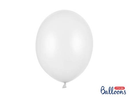 Balony lateksowe Strong, Białe, Metallic Pure White, 30cm, 50 szt.