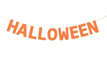 Baner girlanda  Halloween, pomarańczowa 250cm