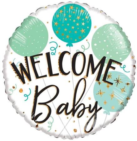 EKO Balon Foliowy Welcome baby, okrągły 46 cm