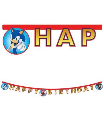 Girlanda Sonic Happy Birthday