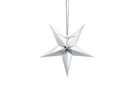 Gwiazda papierowa srebrna, 30cm