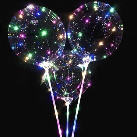 Patyczki Do Balonów Przeźroczystych LED BOBO, Rurka 80 cm / 1 szt.