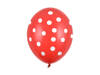 Balony czerwone w białe groszki   30cm    (1 op. / 6 szt.)