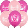 Balony lateksowe urodzinowe Sto Lat, różowe, 30cm,  10 szt.