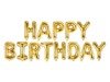 Napis HAPPY BIRTHDAY Złoty - Balon Foliowy na Urodziny, Slim