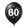 Zestaw balonów na 60 urodziny, czarno-złote, 30cm, 10szt.